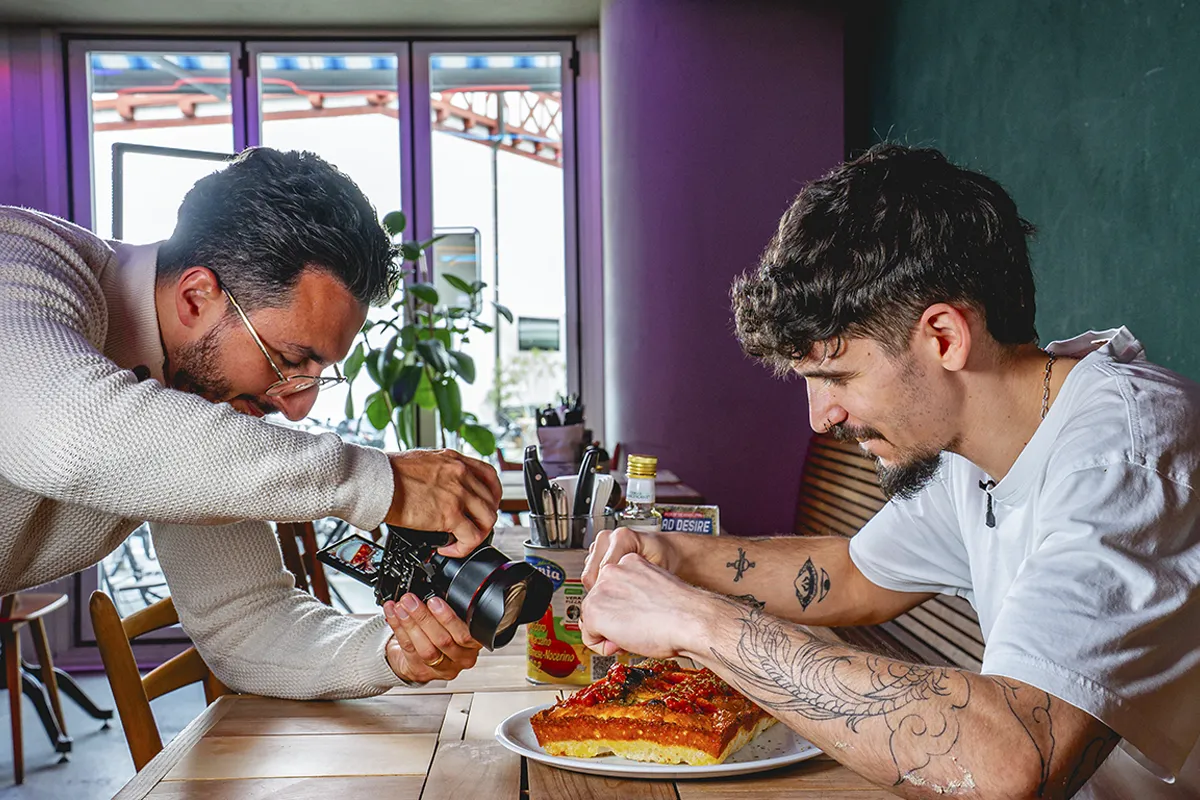 Shooting fotografico food presso Disco Pizza Lucerna per contenuti social
