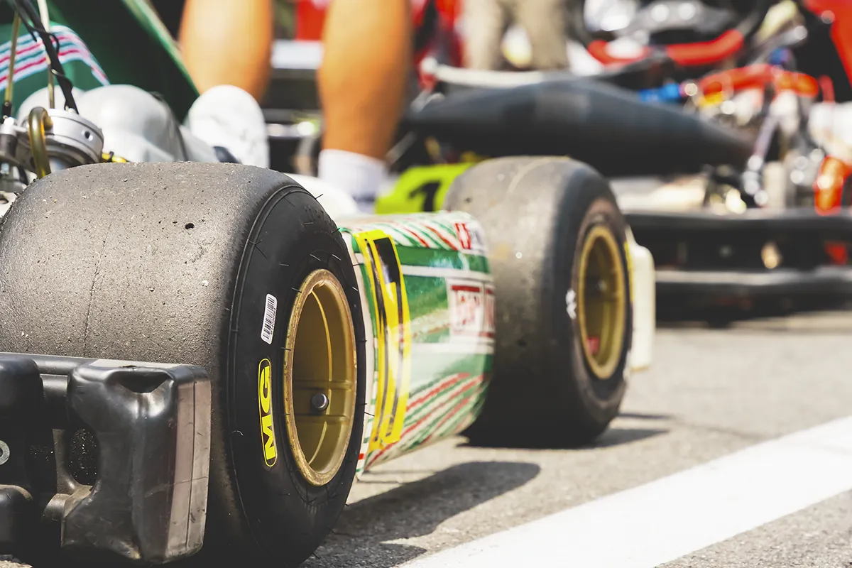 Dettaglio gomme kart MG pit lane Go Kart Magadino gara